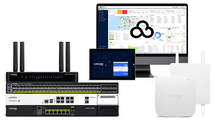 LANCOM WiFi access points deployed in modern European office environment